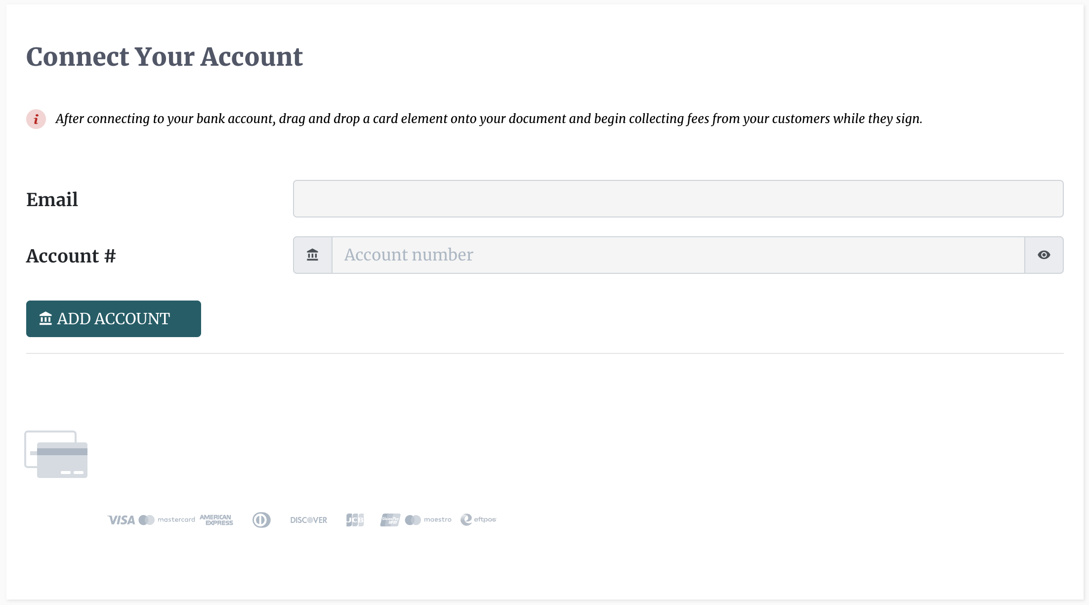 Bank Account Connection