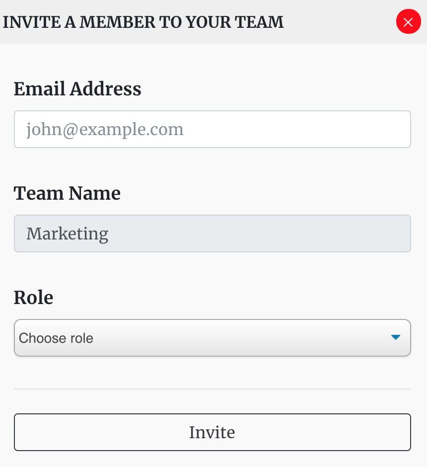 Invite Team Member